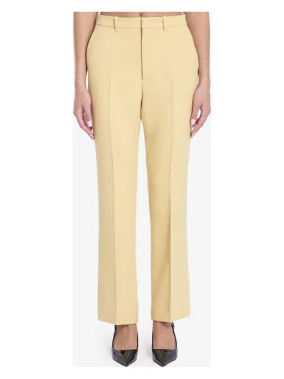 GUCCI WOMEN'S CREAM COLOURED WOOL CRÃªPE TROUSERS