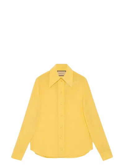 GUCCI WOMEN'S CREPE DE CHINE AND SILK SHIRT