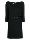 Gucci Mini Abito In Crepe Nero Donna