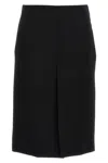 Gucci Wool Crepe Skirt In Black
