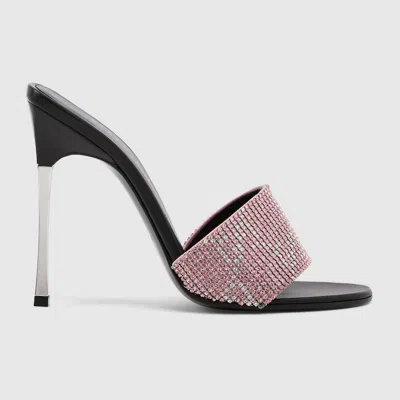 Gucci Women's Crystal Bombshell Slide Sandal In Pink