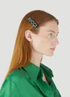 Gucci Women Crystal-logo Single Hair Clip In Black