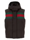 Gucci Dark Brown Gg Polyester Blend Sleeveless Down Jacket