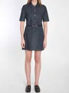 Gucci Women Denim Mini Dress With Horsebit