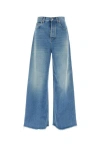Shop Gucci Women Denim Wide-leg Jeans In Blue