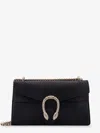 Gucci Horsebit Textured Leather Shoulder Bag In Black