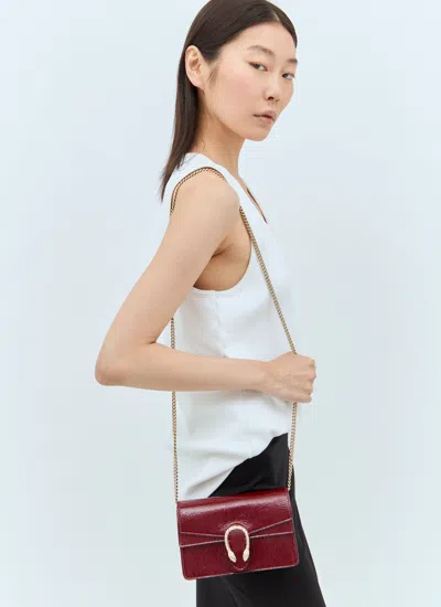 Gucci Women Dionysus Super Mini Shoulder Bag In Red