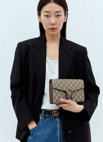Gucci Women Dionysus Supreme Chain Shoulder Bag In White