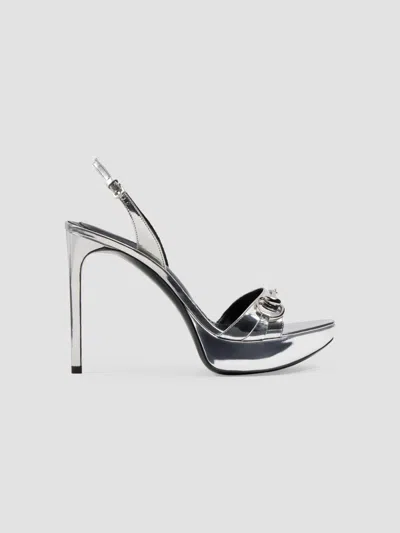 Gucci Women's Donna 105mm Horsebit Platform Sandals In Silver