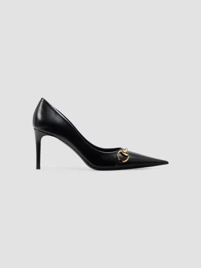 Gucci Donna 80mm Leather Pumps In Black