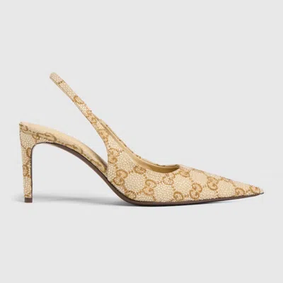Gucci Women's Donna Crystal Slingback Pump In Beige