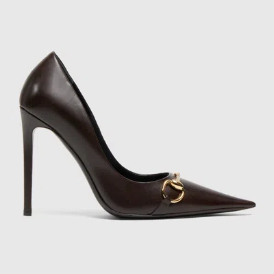 Gucci Pumps Donna Horsebit Aus Leder In Burgundy