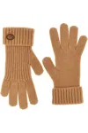 Gucci Womens Camel Double-g Wool And Cashmere Gloves In Gold