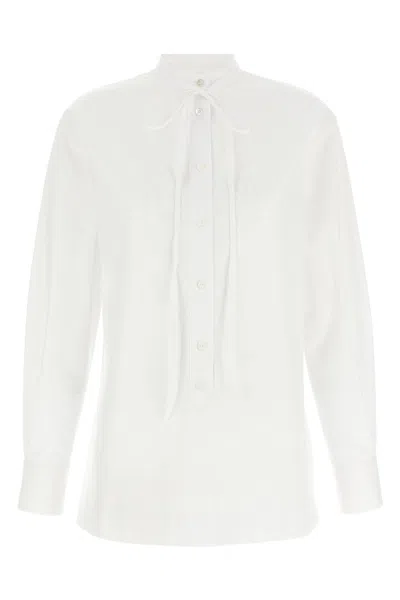 Gucci Women Double G Embroidery Shirt In White