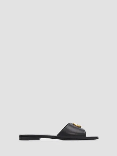 Gucci Women's Double G Leather Sandals In Black