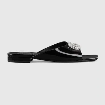 Gucci Women's Double G Slide Sandal In Black
