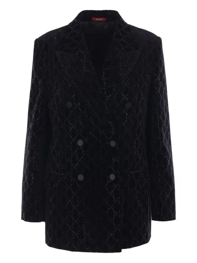 Gucci Women Embroidered Velvet Coat In Black