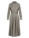 Gucci Gg Supreme-print Silk Midi Dress