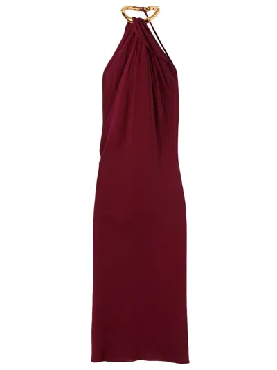Gucci Crepe Dress In Burgundy