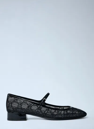 GUCCI GUCCI WOMEN EMBELLISHED GG BALLERINA FLATS