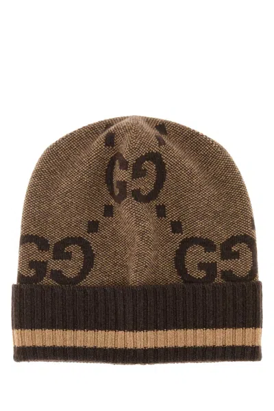 Gucci Women Embroidered Cashmere Beanie Hat In Multi