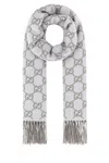 Gucci Women Embroidered Cashmere Reversible Scarf In White