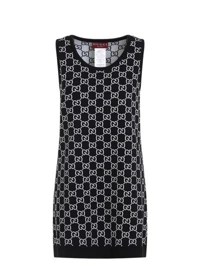 GUCCI WOMEN'S EMBROIDERED STRETCH WOOL BLEND MINI DRESS