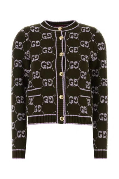 Gucci Women Embroidered Wool Cardigan In Multi