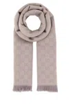 Gucci Women Embroidered Wool Scarf In Gray