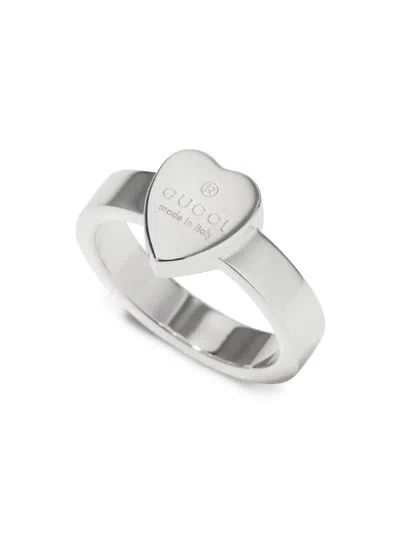 Gucci Women's Engraved Heart Sterling Silver Ring