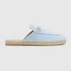 Gucci Women's Espadrille Mule With Horsebit In Blue