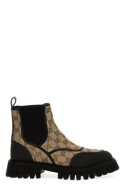 GUCCI GUCCI WOMEN FABRIC ANKLE BOOTS GG