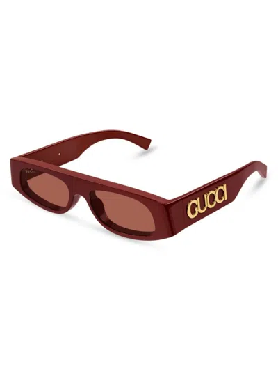 Gucci Women's Fashion Show Gg1771s 51mm Geometric Sunglasses In Burgundy