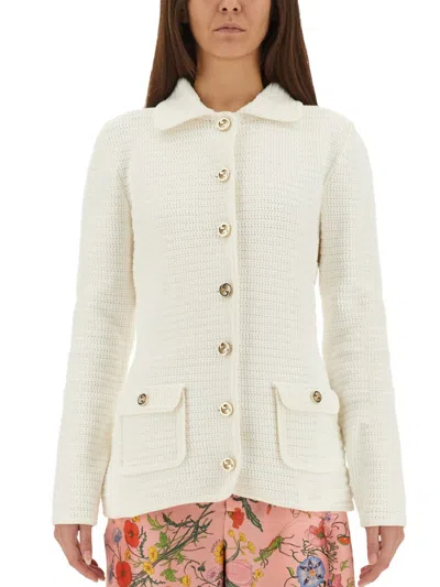 Gucci Women Fine Cotton Cardigan In Neutral