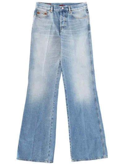 Gucci Women's Flared Wide-leg Jeans In Blue