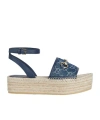 Gucci Women's Flatform Espadrille With Horsebit In Blue