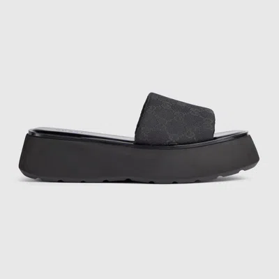 Gucci Women's Flatform Slide Sandal In Black