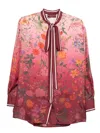 Gucci Silk Floral Shirt In Pink