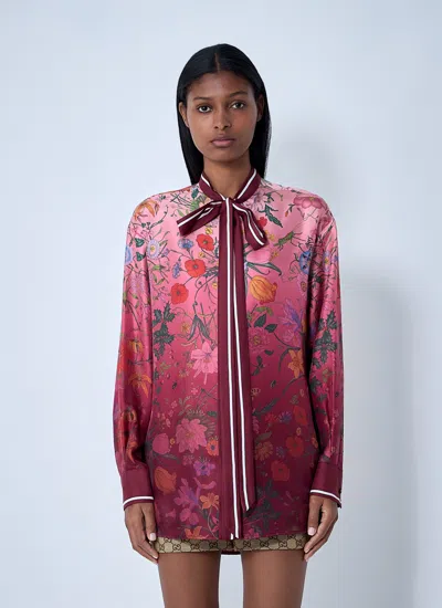 Gucci Women Flora Degrade Shirt In Multi