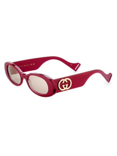 Gucci Women's Fluo 52mm Oval Sunglasses In Red