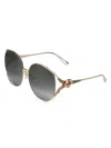 Gucci Women's Fork 63mm Round Sunglasses In Gray