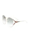 Gucci Women's Fork 63mm Round Sunglasses In White