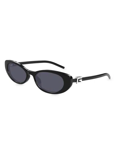 Gucci Women's G String 52mm Oval Sunglasses In Black
