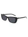 Gucci Logo Rectangular Sunglasses In Black