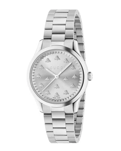 Gucci Ya1265034 G-timeless Automatic Stainless Steel Watch In Silver