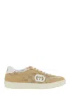 Gucci Beige G75 Sneaker In Suede And Gg Fabric Women In Multi
