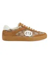 Gucci Brown G75 Sneaker In Suede And Gg Fabric Women In Brown