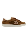 Gucci G75 Suede Sneakers In Brown