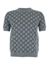 Gucci Women Gg Allover Reverible Short Sleeves Pull In Gray
