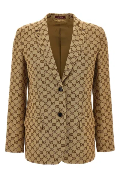 Gucci Women 'gg' Blazer In Brown